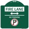 Signmission Fire Lane No Parking With No Parking Symbol and Bidirectional Arrow, Green & White, GW-1818-24013 A-DES-GW-1818-24013 - alternate 1